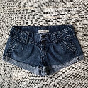 Hollister Women's Blue Lowrise Mini Denim Shorts
